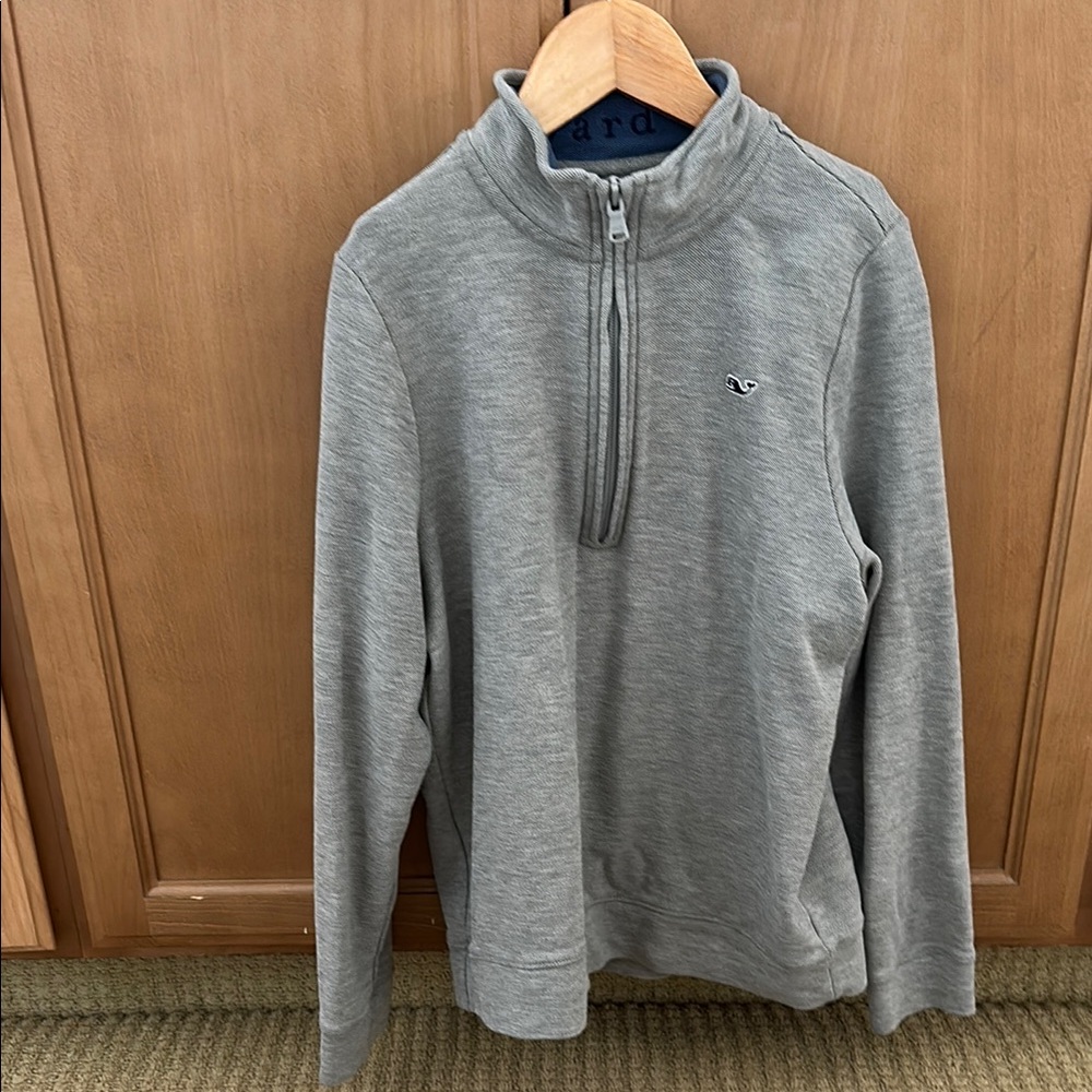 Vineyard Vines Gray Quarter-Zip 100% Pima Cotton Knit